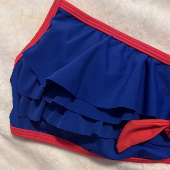 US Polo Assn Ralph Lauren Blue Pink Ruffles + Bows Sailor Moon Bikini Swimsuit - Picture 3 of 9